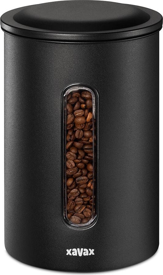 Kaffeedose Xavax 00111262, Metalldose, 4,3 Liter, Aromaverschluss, Sichtfenster, luft- und aromadicht, schwarz