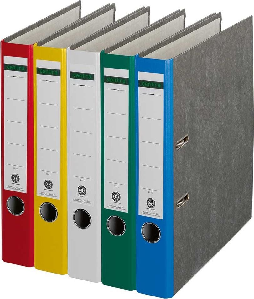 Ordner A4 Standard, 52mm, farbiger Rücken, Wolkenmarmor, A4, 5,2cm Rücken, farbiger Rücken, Blauer Engel, gelb