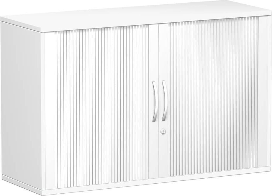 Anstellschrank Geramöbel Flex S-312110, 120x72x42,5cm (BxHxT), 2 Querrollläden, 1
Fachboden, 2 Ordnerhöhen , Bogengriff,
abschließbar, ahorn