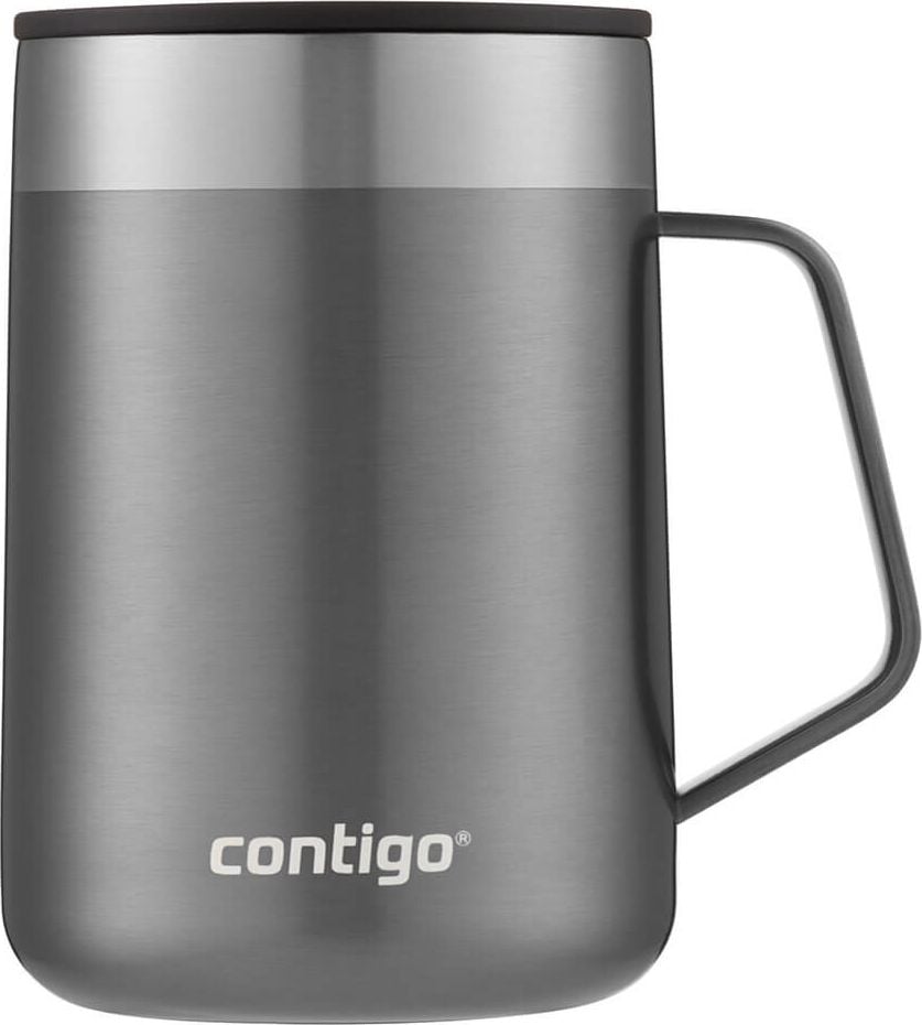 Thermobecher Contigo Streeterville Desk Mug 2174672/2174673, 420ml, mit Deckel und Henkel, doppelwandiger Edelstahl, ThermaLock, farbig, weiß