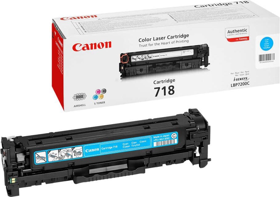 Canon Lasertoner 718C, cyan, (2661B002), 2.900
Seiten