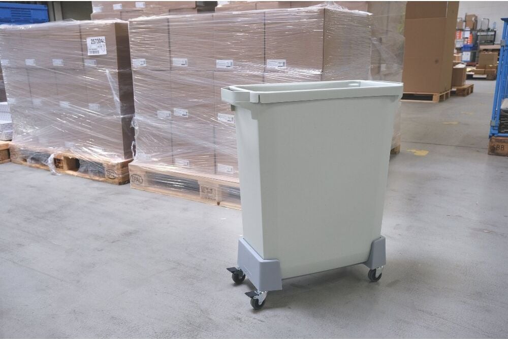 Abfallfahrwagen Durable 60LrPP, 4 Lenkrollen, rechteckig, belastbar bis 80kg
