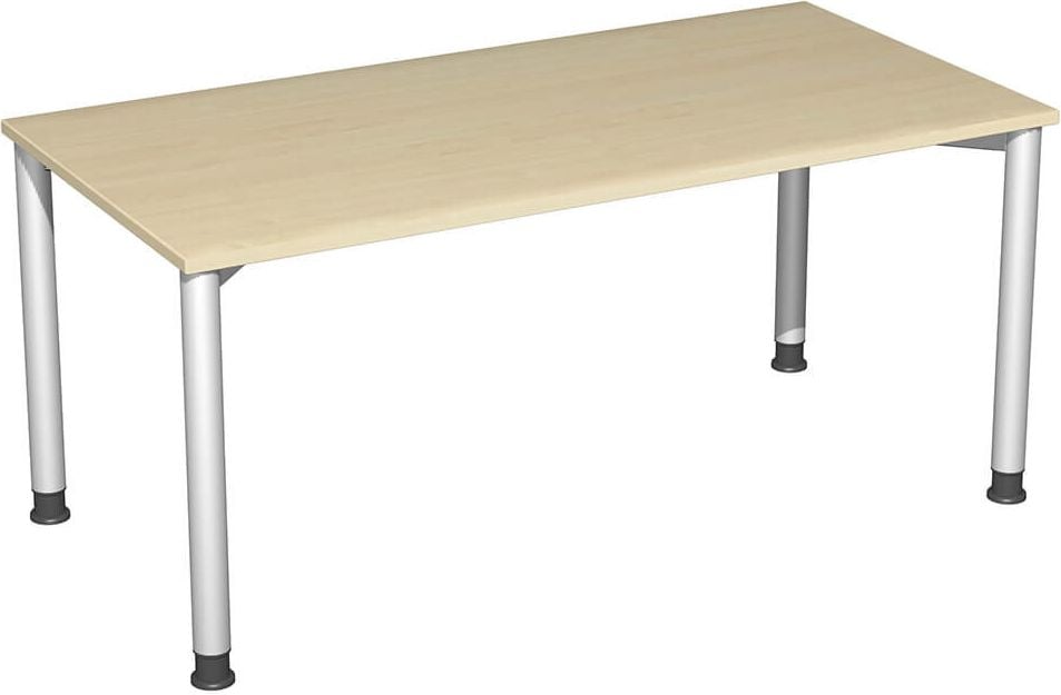 Schreibtisch Geramöbel 4 Fuß Flex S-555103, 160x80cm (BxT), 68-80cm Höhe, rechteckig,
4-Fuß silber, ahorn