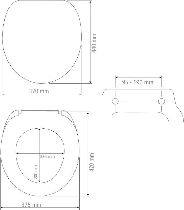 WC-Sitz Wenko Kos 21901100, oval, Absenkautomatik, Fix-Clip-Befestigung, Kunststoff, weiß
