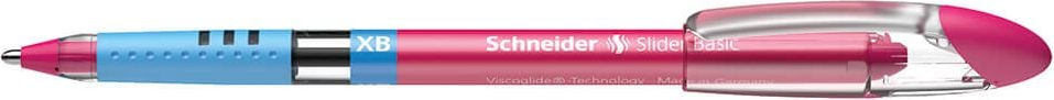 Kugelschreiber Schneider Slider Basic XB 1512, Einweg, Strichbreite XB ca. 0,7mm, Kappe, Schaftfarbe = Schreibfarbe, pink