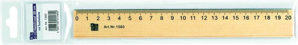 Lineale Alco 1560, 20cm, Holz, unlackiert