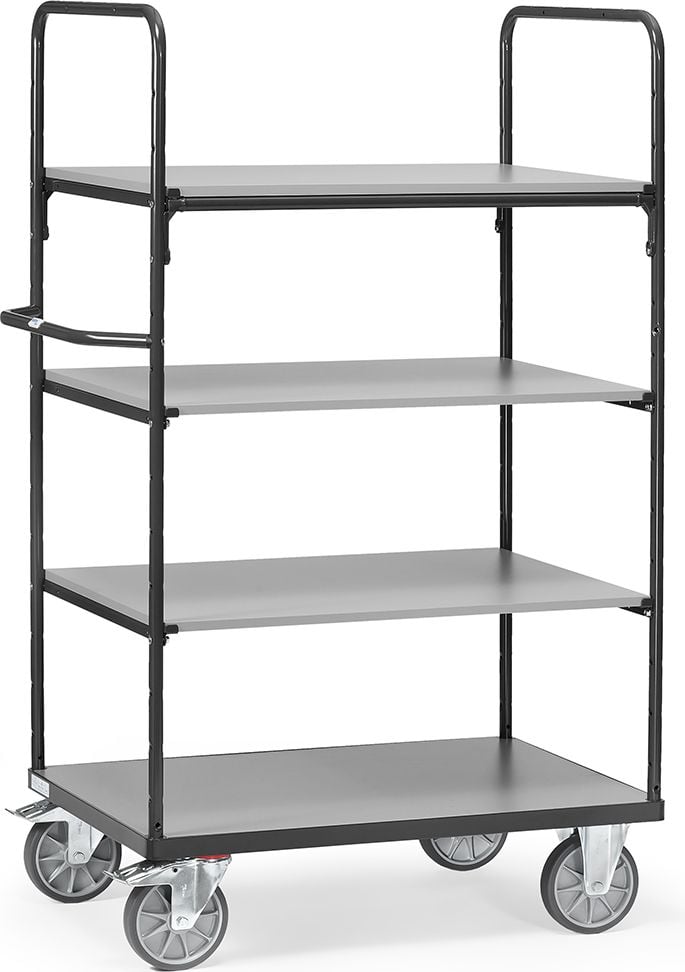 Transportwagen fetra Etagenwagen 8301-7016 GREY EDITION, 100x60cm Ladefläche, 4 Böden, bis 600kg, anthrazitgrau
