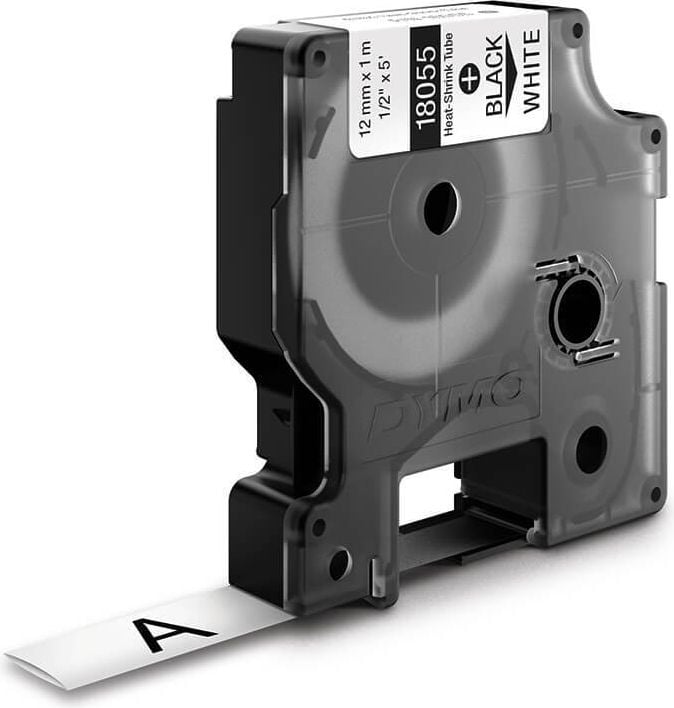 Schriftbänder Dymo RHINO Schrumpfschlauch 18055/S0718300, schwarz auf weiß, 12mm/1,5m,
Heißschrumpfschlauch