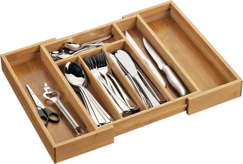 Besteckkasten Esmeyer SIMON 290078, 28,5-40x33,5x6cm, 5-7 Fächer, ausziehbar,
Bambusholz