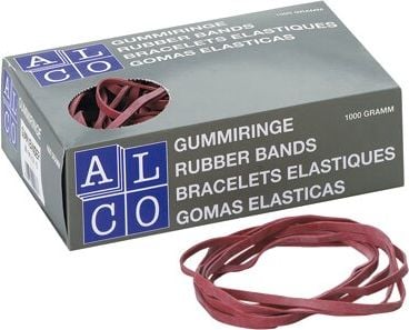 Gummibänder Alco 7522, 150x10mm, rot, Pack 50g
