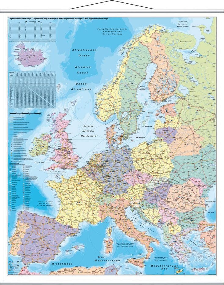 Kartentafel Franken Europakarten KAM700, 97x137cm (BxH), laminiert
