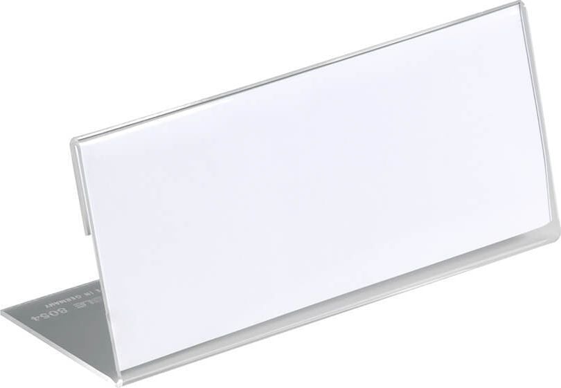 Tischnamensschilder Durable L-Aufsteller 8054, 61x150mm, L-Form, einseitig lesbar, Acryl,
Pack 10 Stück