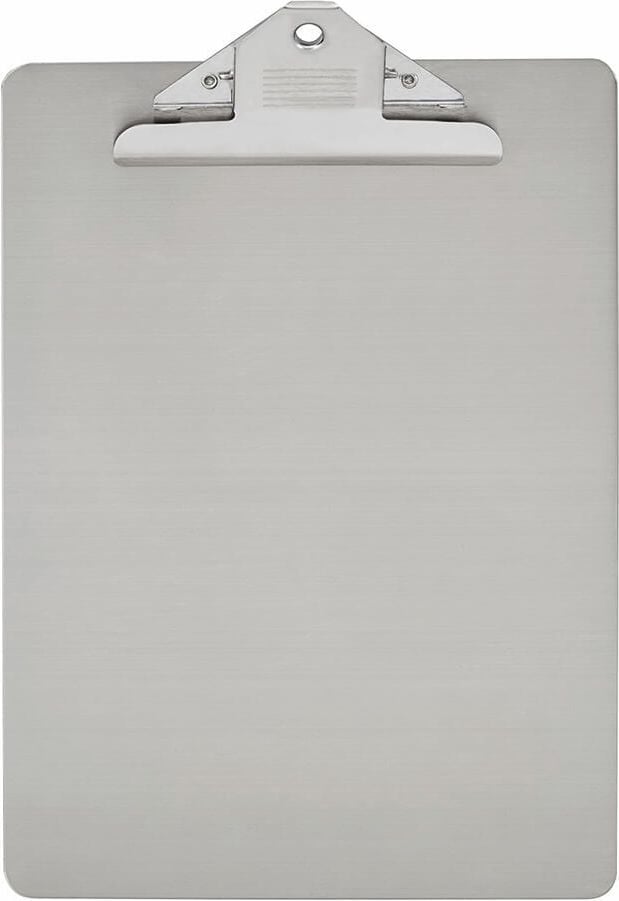 Klemmbretter Maul MAULsteel 2356495, A4, Edelstahl, Klemme kurze Seite,
Aufhängeöse, silber