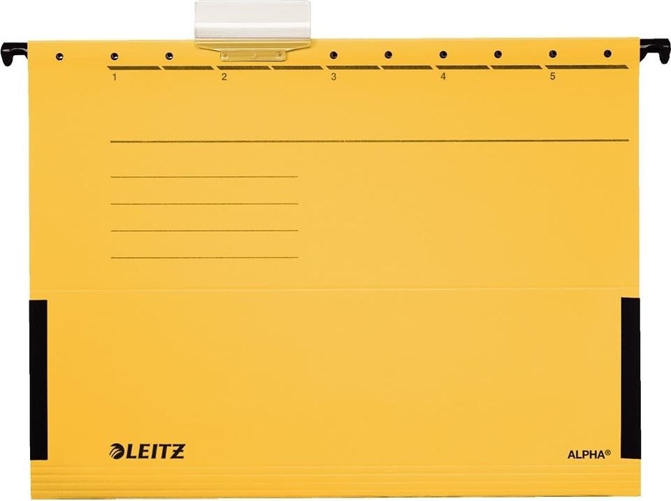 Hängetaschen Leitz 1986, Frösche, Pendareckarton 275 g/m², gelb