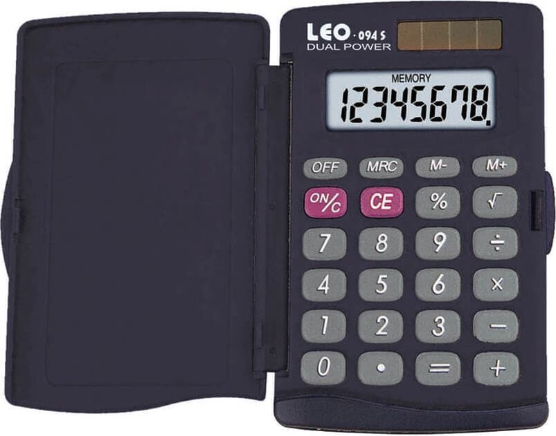 Taschenrechner Leo 094S Solar, 8-stelliges LC-Display, Solar- und
Batteriebetrieb
