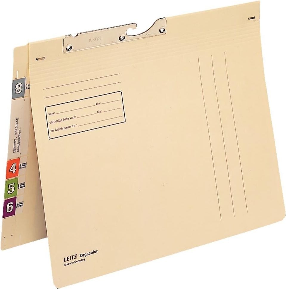 Pendelhefter Leitz Orgacolor 2138, kaufm. Flexofil-Heftung, Kraftkarton 260 g/m,
chamois