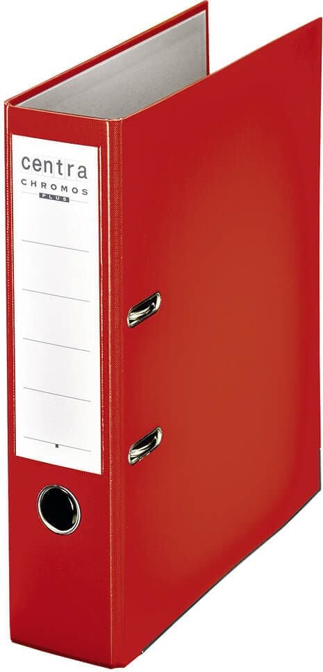 Ordner A4 Centra Chromos 2301, 80mm, PP, A4, 8cm Rücken, PP-Folie, rot
