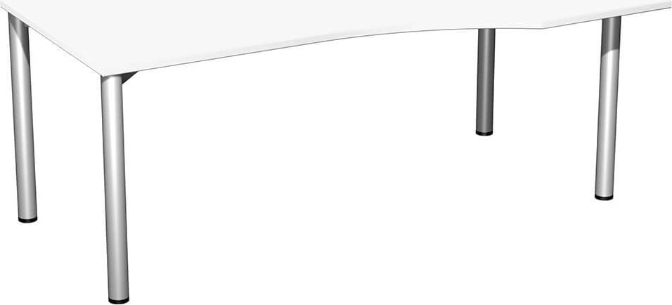 Schreibtisch Geramöbel 4 Fuß Flex S-550305, 180x72x100cm (BxHxT), Freiform rechts, 4-Fuß
silber, weiß