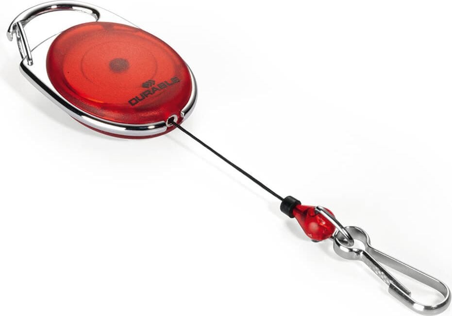 Ausweiskartenhalter Durable JoJo Style 8327, oval, Federhaken, rot
