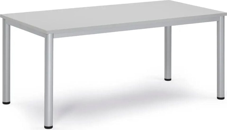 Besprechungstisch Deskin BASE-MODUL Q, 1600 x 800 x 720 mm (BxTxH), Gestell Alusilber RAL 9006, Gewicht 34 kg, grau