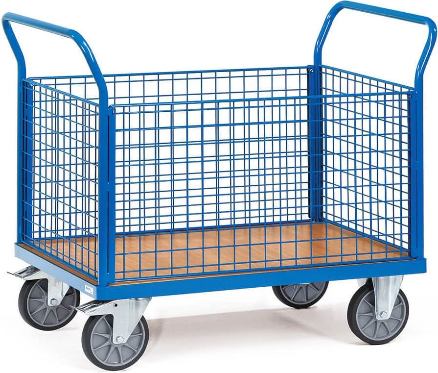 Transportwagen fetra Vierwandwagen 1552, 100x70cm Ladefläche, 1 Boden, 4
Drahtgitterwände, bis 600kg