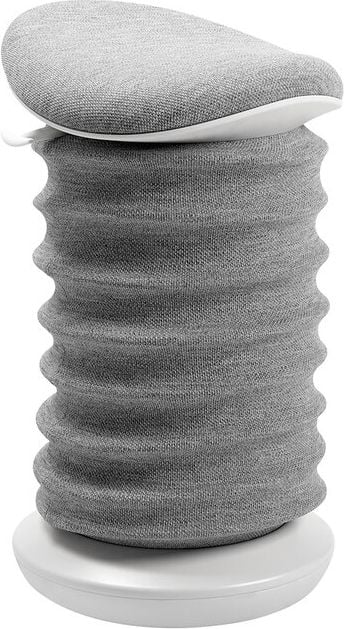 Sitzhocker Topstar Sitz-/Stehhilfe Sitness 4D, 47-58cm Sitzhöhe, Sattelsitz mit farbigem Bezug, papyrus weißer Fuß, 360 Grad drehbar, grau