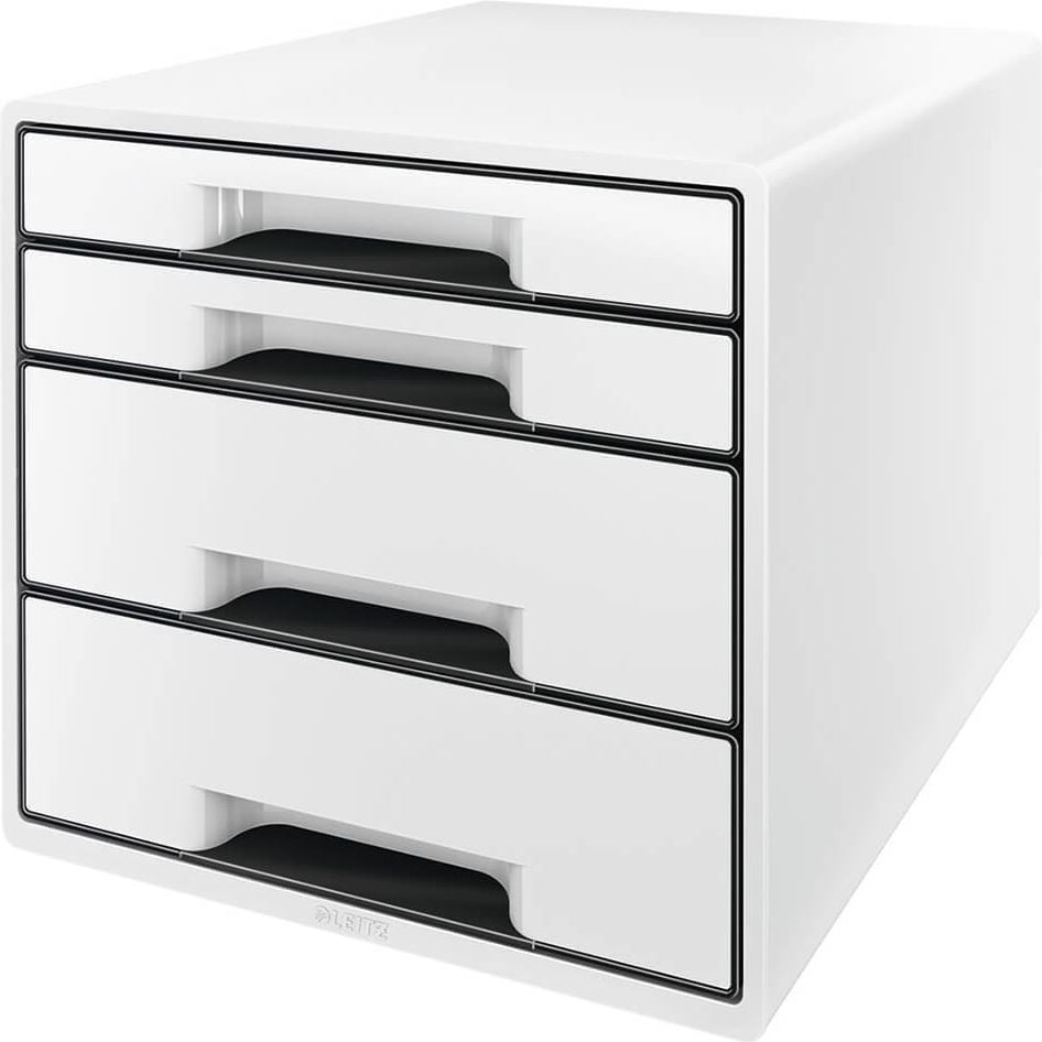Schubladenbox Leitz CUBE 5252, A4/C4, 4 geschlossene Schubladen, weiß