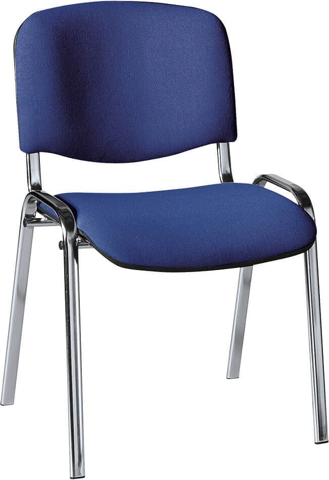 Besucherstuhl Deskin ISO ohne Armlehnen, Gestell verchromt, ohne Armlehnen, Vierfußgestell verchromt,
Sitzfläche und Rückenlehne farbiger
Stoffbezug, stapelbar, blau