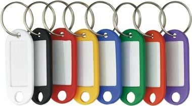 Schlüsselanhänger Alco 1853, mit Ring, Einzelfarben, Pack 10 Stück, sortiert