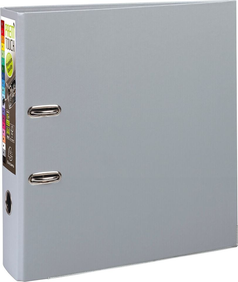 Ordner A4 Exacompta Prem Touch 533E, 80mm, PP, A4 Überbreite, 8cm Rücken, PP-Folie, dunkelgrau