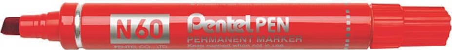 Permanentmarker Pentel N60, ca. 1,5-5,5mm, Keilspitze, wasserfest, rot