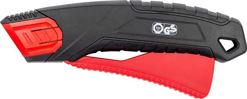 Cutter Wedo Safety-Cutter Plus 78839, federbelastete Klinge, automatischer Klingenrückzug, Gehäuse aus Nylon, rot/schwarz