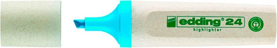 Textmarker Edding 24 EcoLine highlighter, ca. 2-5mm, Keilspitze, nachfüllbar, Gehäuse 90% recycelter Kunstsstoff, Blauer Engel, blau