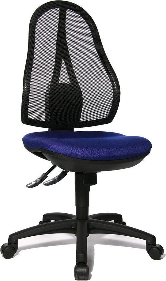Bürodrehstuhl TOPSTAR Open Point SY 0P200G, ohne Armlehnen, harte Rollen für weiche Böden, blau