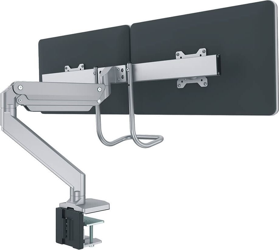 Monitorhalter Fellowes Eppa Dual Crossbar, 1 Arm, für 2 Monitore, Tragfähigkeit bis zu
16 kg, Klemmhalterung, silber