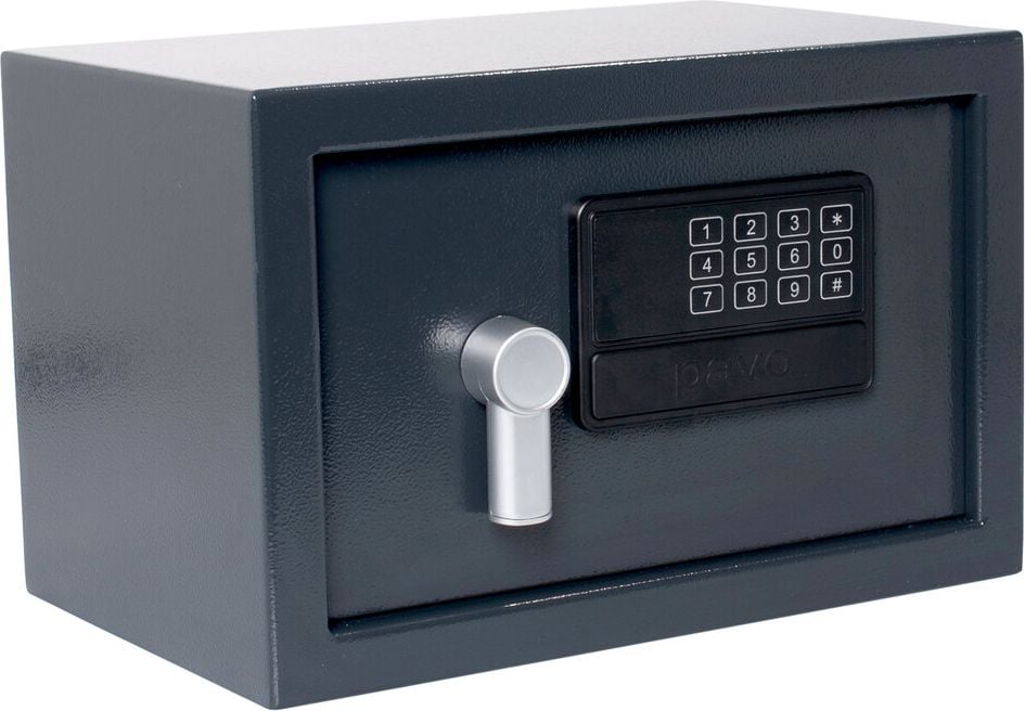 Tresor pavo Größe S 8040391, 31x20x20cm, 6,6kg, Elektronik-Zahlenschloss, 2 Notschlüssel, 8,1 Liter Volumen, dunkelgrau
