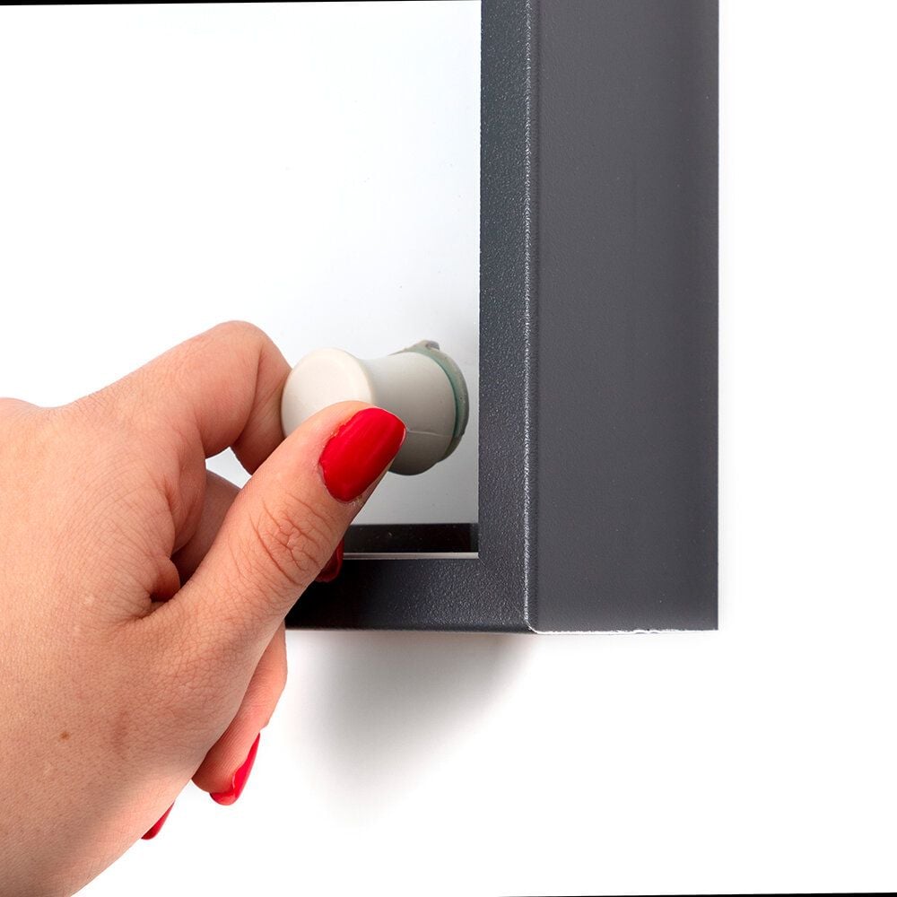Schaukasten Showdown Displays Slim SCSLG10xA4C7016JS, Aluminium, Stahl, Glas, abschließbarer
Schaukasten, Innen mit Schiebetüren, Slim, 10
x A4, Anthrazit