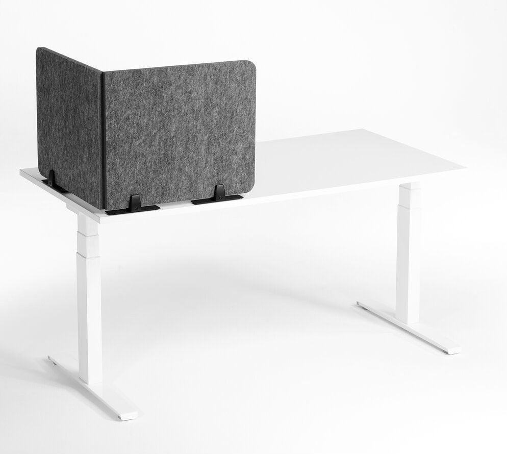 Tischtrennwand Durable EFFECT 120 313458 50x120cm, Klemmhalterung/Standfüße, schallabsorbierend, rahmenlos, doppelseitig nutzbar, faltbar, recyceltes PET-Filz, anthrazit