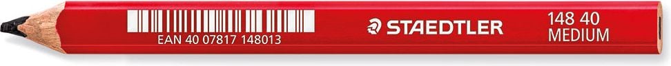 Zimmermannsbleistifte Staedtler 148 40, HB, ca. 1-2mm, 175mm lang, ungespitzt an beiden Stiftenden, oval-sechskant, Pack 12 Stück