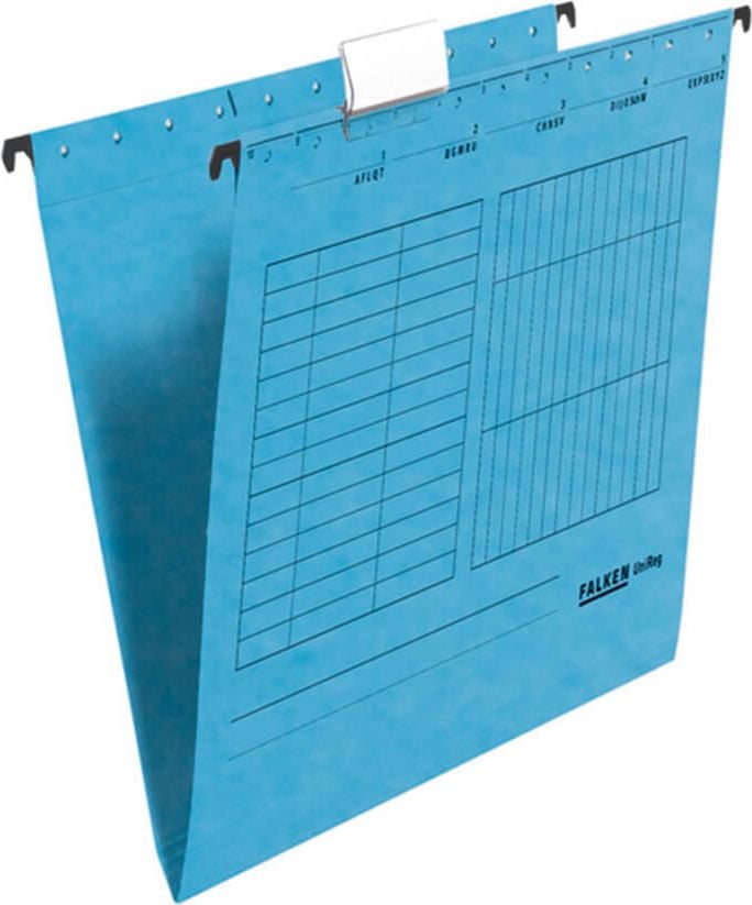 Hängemappe Falken UniReg, seitlich offen, Manilakarton (RC) 230 g/m², blau
