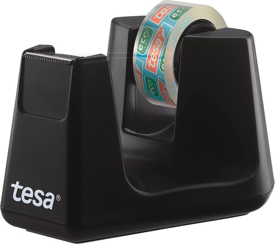 Klebefilmabroller Tesa Easy Cut Smart ecoLogo 53904-00000-00, Tischabroller, bis 19mm/33m, mit Rolle
15mm/10m, schwarz