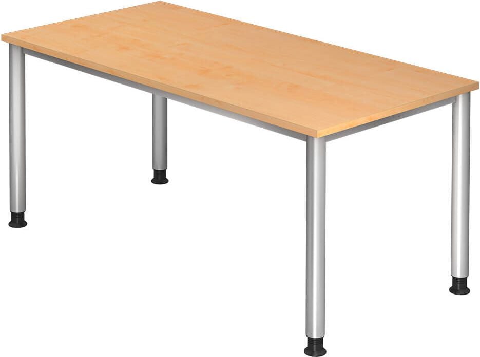 Schreibtisch Hammerbacher HS16, 160x80cm (BxT), 68,5-81cm Höhe,rechteckig,
4-Fuß, ahorn