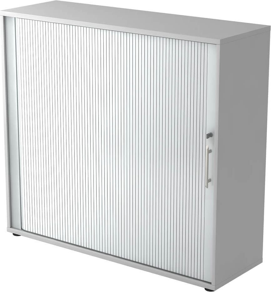 Aktenschrank Hammerbacher 1733S, 120x110x40cm (BxHxT), 1 Querrollladen, 2
Fachböden, Korpus/Rollladen zweifarbig, grau