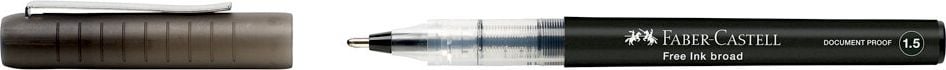 Tintenroller Faber-Castell Free Ink Roller Broad 3483, ca. 1,5mm, Kappe mit Metallclip, Spitzenfarbe=Schreibfarbe, rot