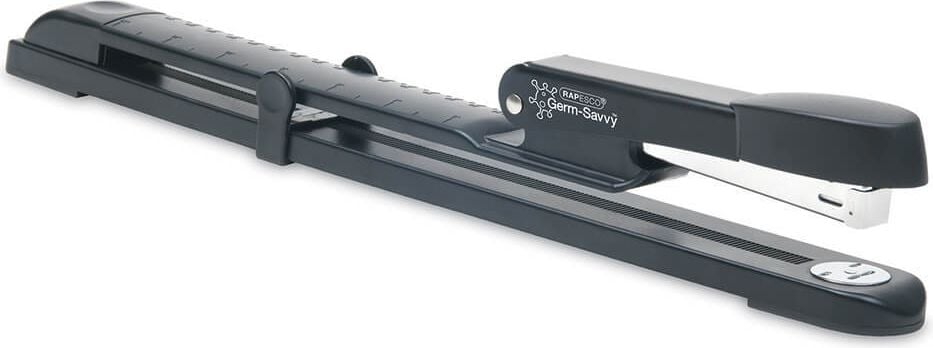 Langarm-Heftgerät Rapesco Marlin A590FBA3, bis 25 Blatt, Einlegetiefe: bis 300mm,
für 24/6 und 26/6 Klammern, schwarz, schwarz