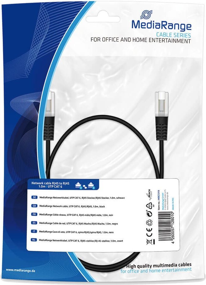 Patchkabel Cat 6e S/FTP 2xRJ45 1,0m, schwarz