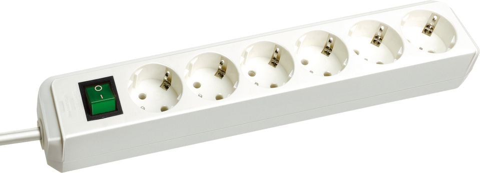 Steckdosenleiste Brennenstuhl Eco-Line 6-fach 1159520015, 45 Grad-Anordnung, 1 Schalter, Kabellänge
1,5m, weiß