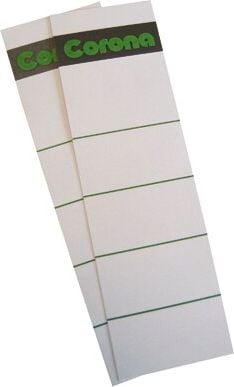 Einsteckrückenschilder Corona, breit/kurz, weiß, Karton 160 g/m², Pack 10
Stück