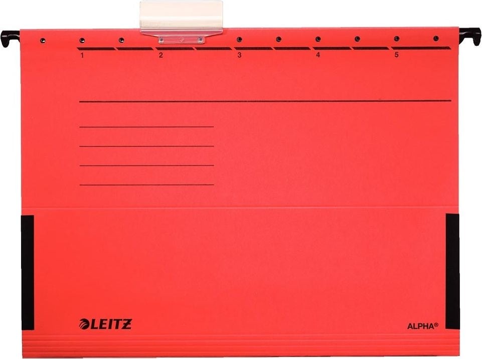 Hängetaschen Leitz 1986, Frösche, Pendareckarton 275 g/m², rot