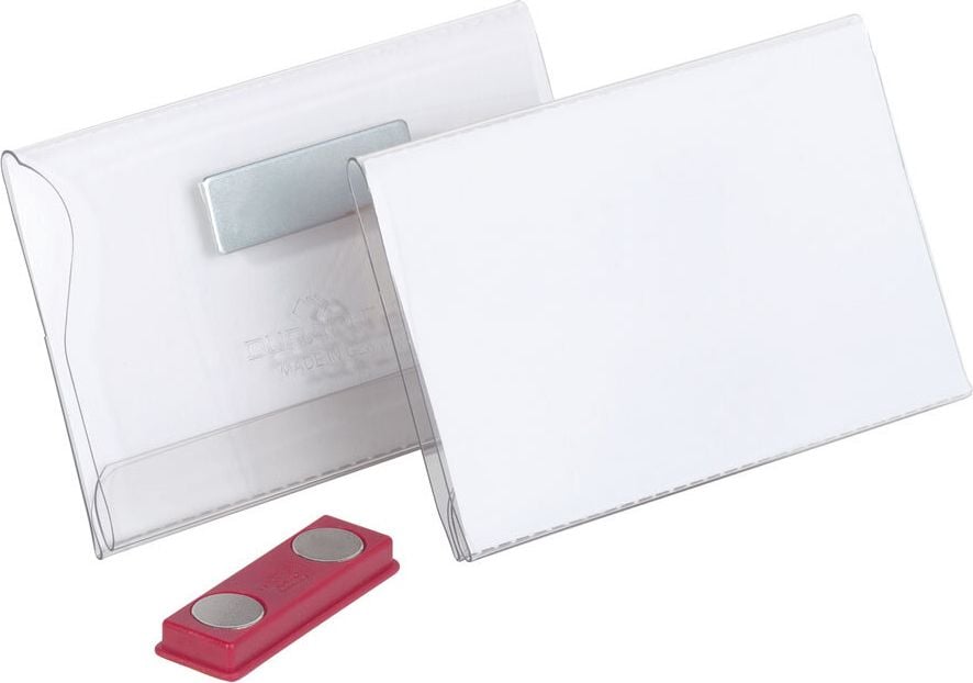 Namensschilder Durable 8117, 54x90mm, Doppelmagnet + Einstecklasche, Pack
25 Stück